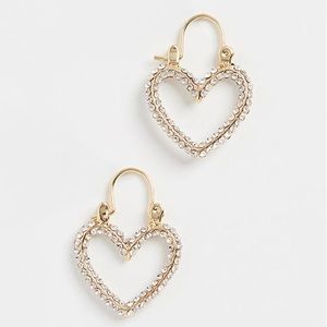 Luv Aj Pave Mini Heartbreaker Hoop Earrings